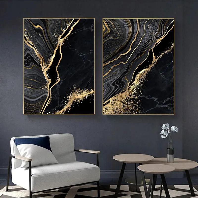 Norév Abstract Art Print Wall Art Decor Black White