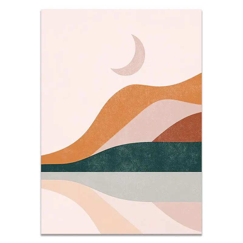 Norév Nordic Boho Decor Poster Abstract Color Block Landscape