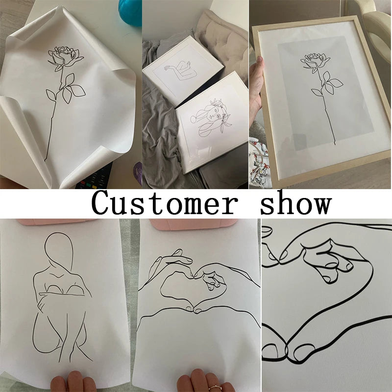 Abstract Women Line Drawing Nordic Poster&Prints Modern