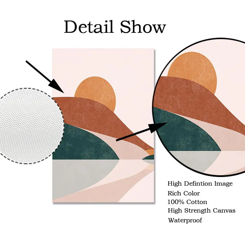 Norév Nordic Boho Decor Poster Abstract Color Block Landscape