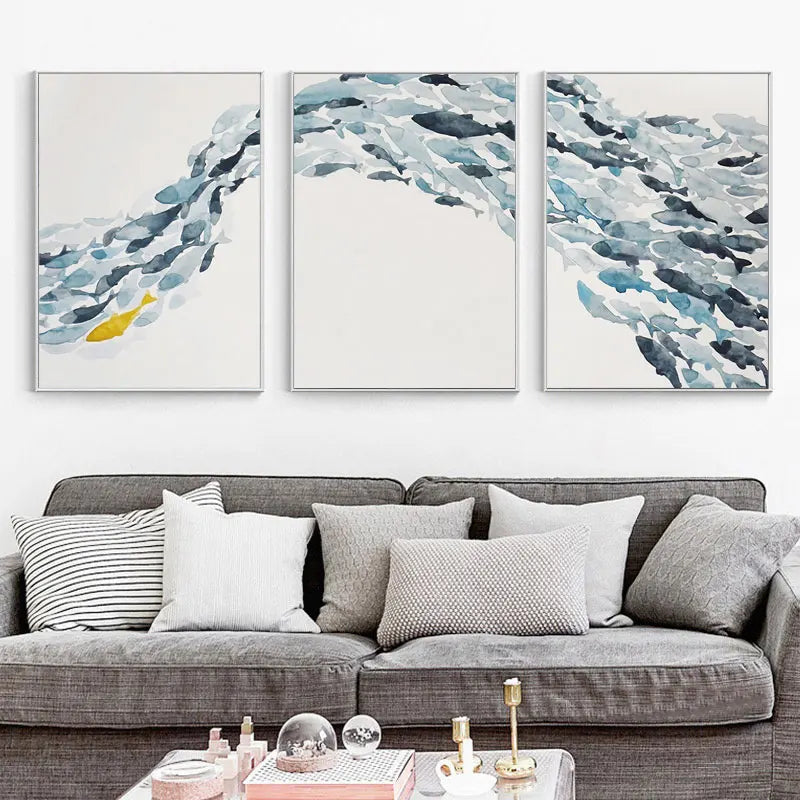 Nordic Simple Abstract Fish Group