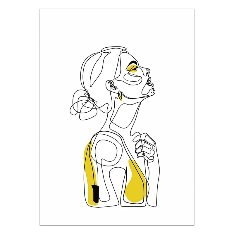 Abstract Women Line Drawing Nordic Poster&Prints Modern