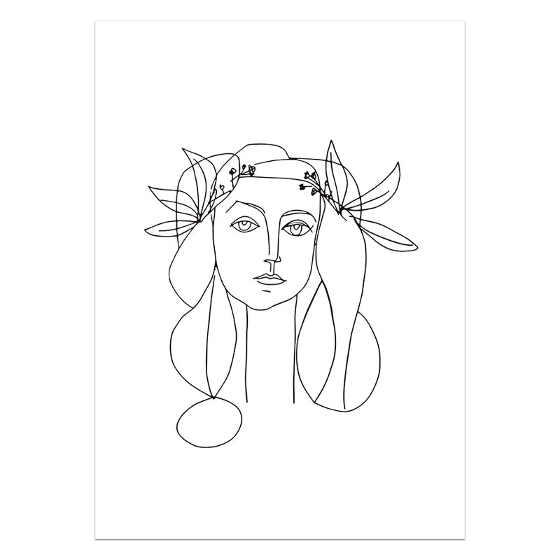 Abstract Women Line Drawing Nordic Poster&Prints Modern