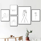 Abstract Women Line Drawing Nordic Poster&Prints Modern