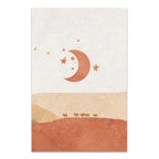 Abstract Landscape Sun and Moon Scene Boho