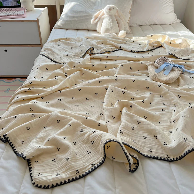 Printed Cotton Muslin Throw Blanket