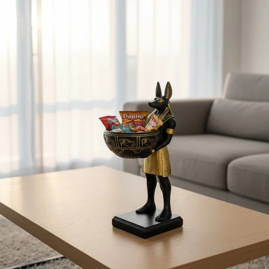 Guérip Anubis Guardian Bowl Sculpture
