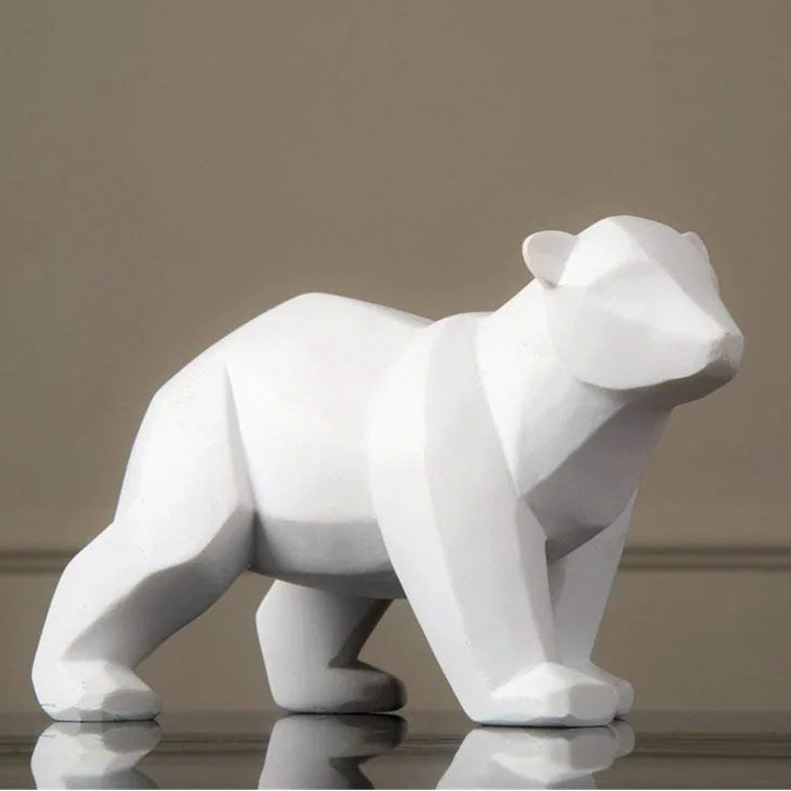 Norév Bear Sculpture Geometric Resin Polar Bear