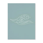 Nordic Minimalist Poster Surfing Sun Waves Print