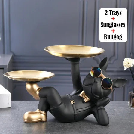 Guérip Relaxed Bulldog Tray Sculpture