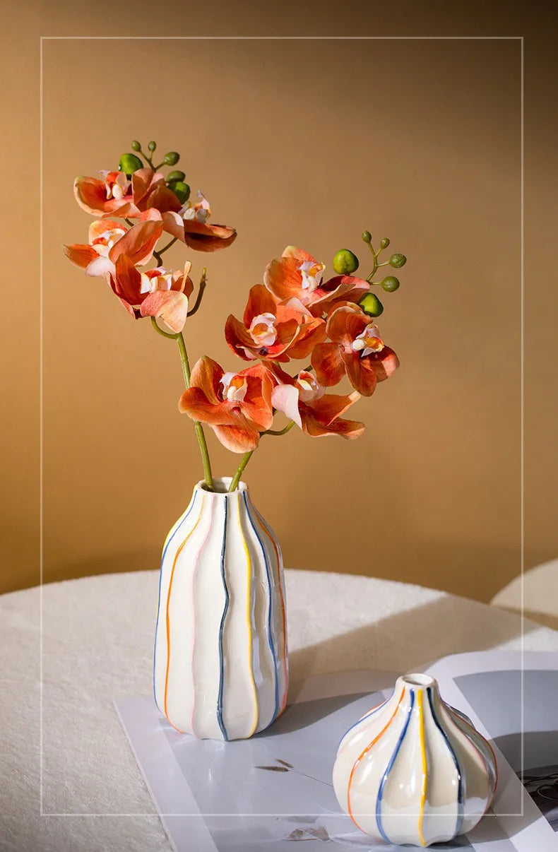 Norév Colorful Stripe Ceramic Vase