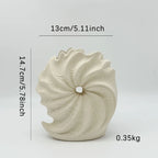 Norév Ocean Conch Shape Vase Simple Beige Ceramic
