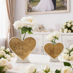 Norév Gold White Heart Shape Ceramic Vase Set Modern Luxury