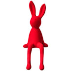 Norév Flocked Resin Bunny Statue Velvet Touch Rabbit