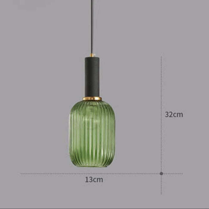 Guérip Retro Striped Glass Pendant Light