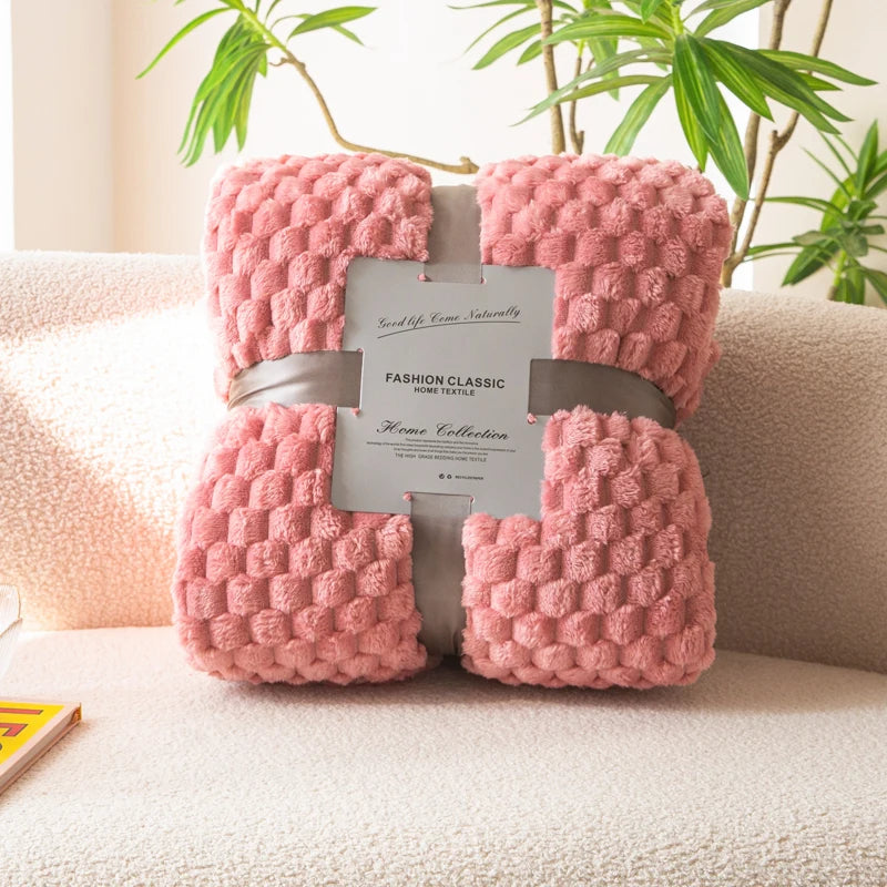 Textured Flannel Throw Blanket