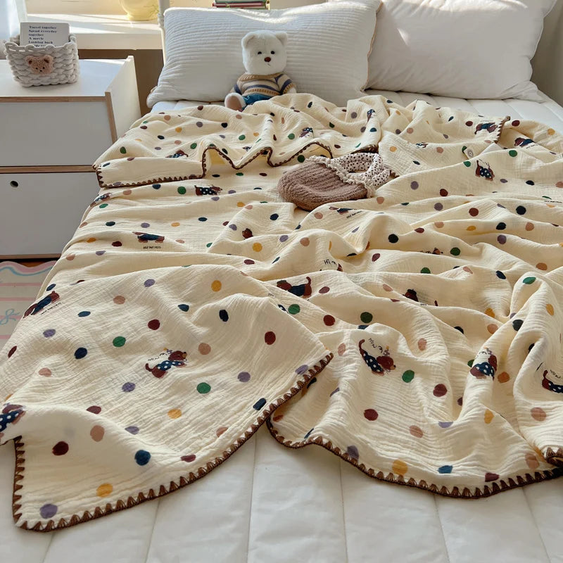 Printed Cotton Muslin Throw Blanket