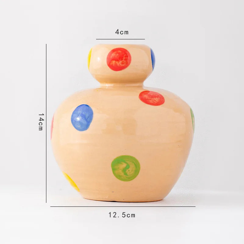 Norév Ceramic Vase Beige Pop Art