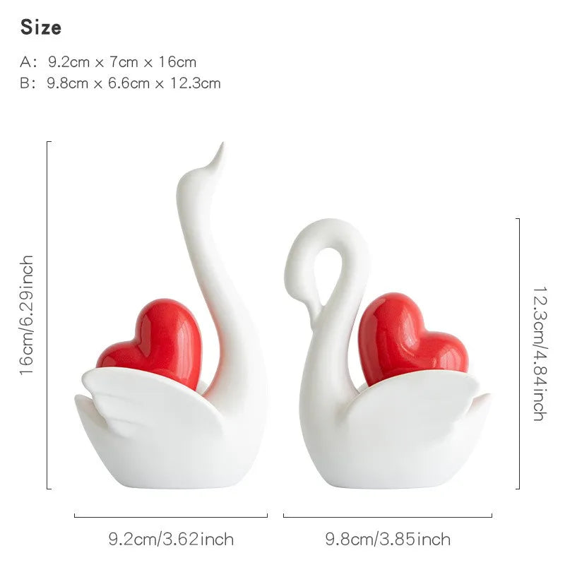 Guérip Swan Couple Love Sculptures