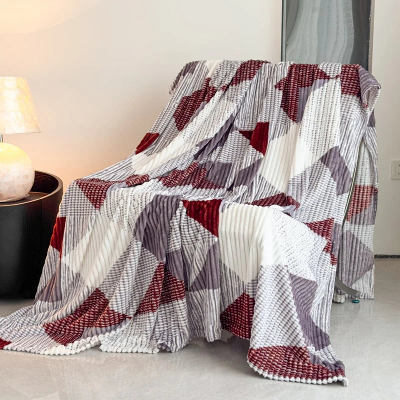 Geometric Flannel Throw Blanket