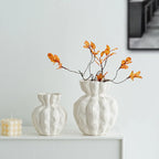 Norév Nordic White Ceramic Vase Centerpiece Ornament