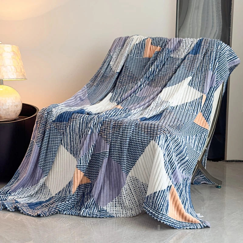 Geometric Flannel Throw Blanket