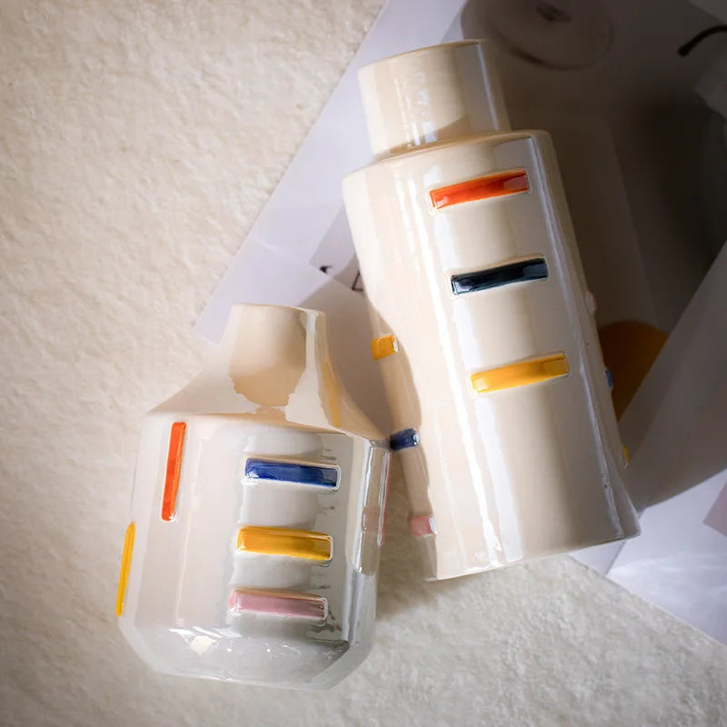Norév Ceramic Dopamine Décor Vase Colorful