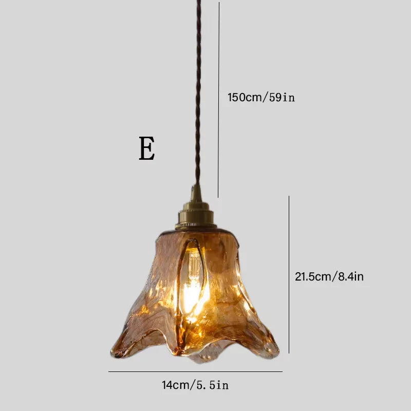 Guérip American Retro Brass Glass Pendant Lamp