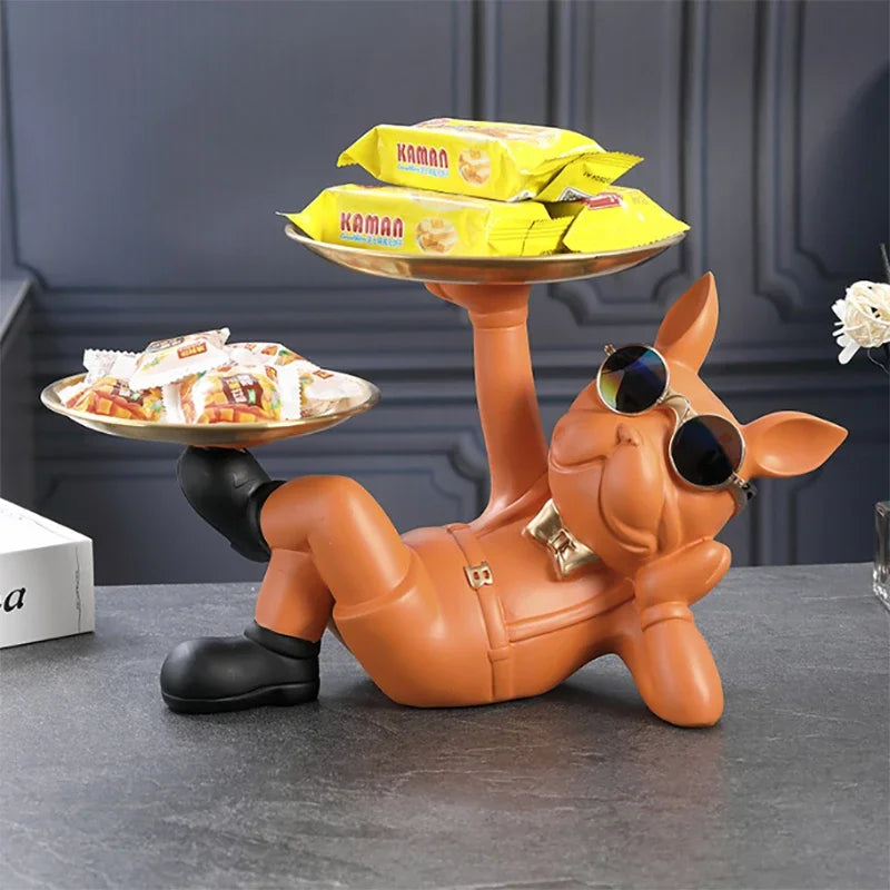 Guérip Relaxed Bulldog Tray Sculpture