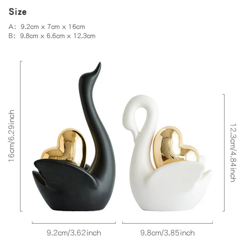 Guérip Swan Couple Love Sculptures