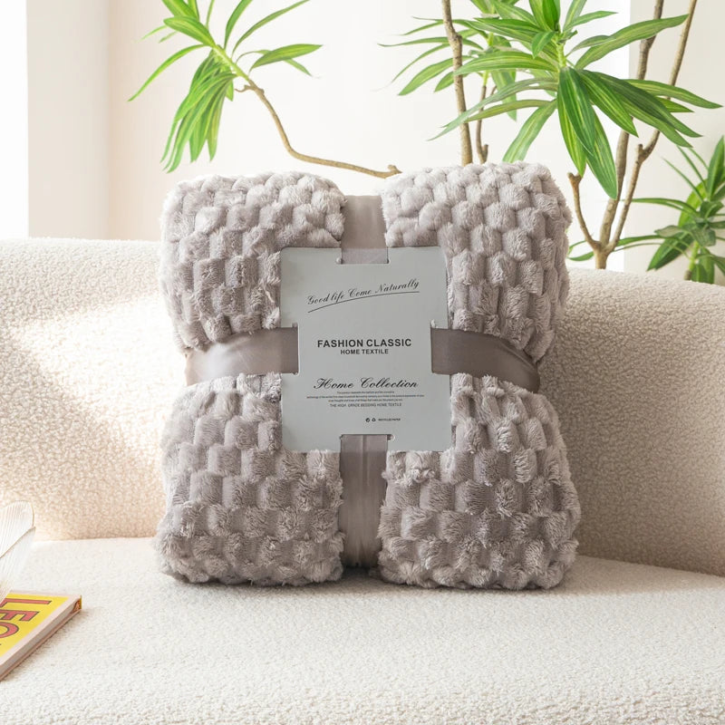 Textured Flannel Throw Blanket