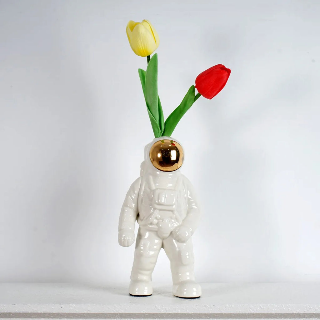 Norév Porcelain Astronaut Vase Figurines Bookshelves