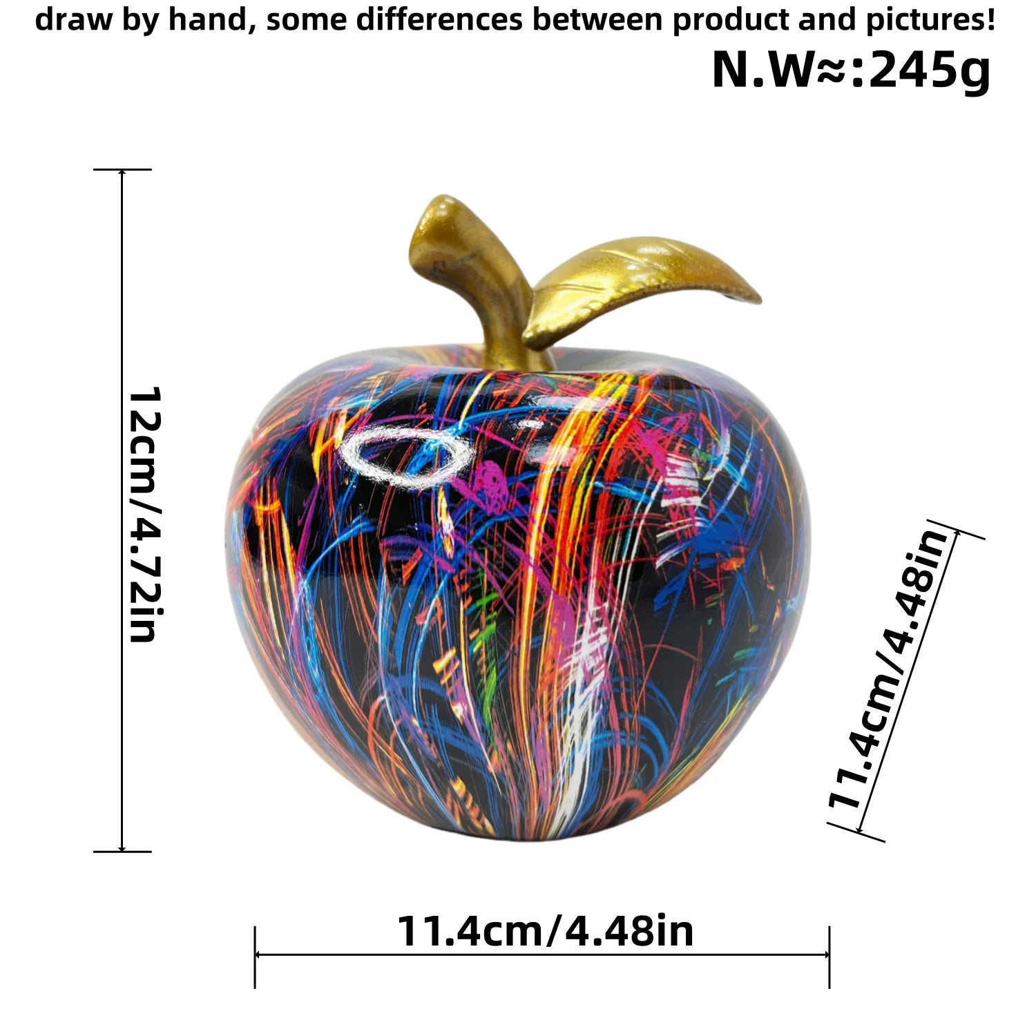Norév European Painting Graffiti Apple Art Sculpture Fruit