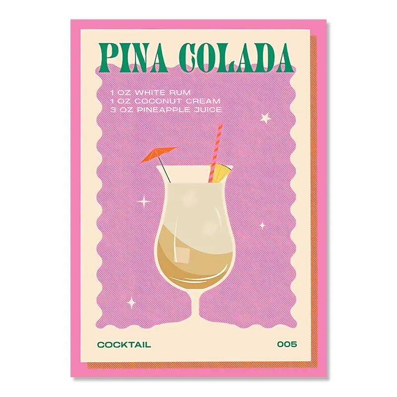 Cocktail Mojito Juice Drinks Bar Vintage Wall Art