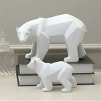 Norév Bear Sculpture Geometric Resin Polar Bear