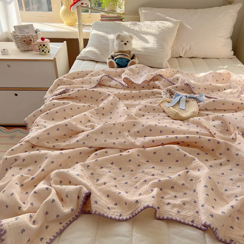 Printed Cotton Muslin Throw Blanket