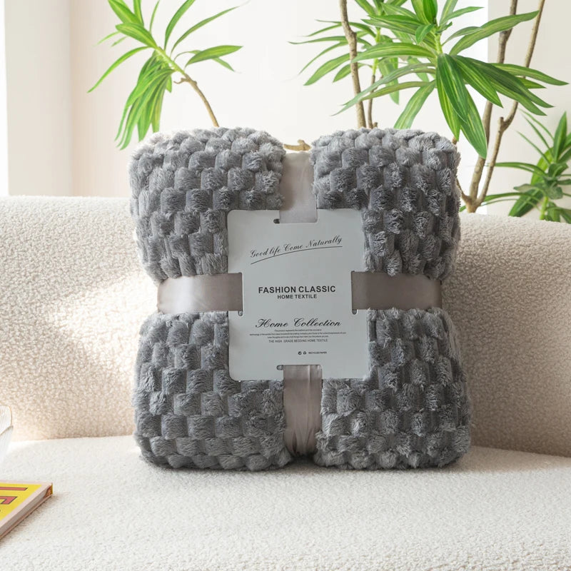 Textured Flannel Throw Blanket