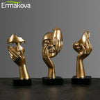 Norév Resin Abstract Mask Statues European Miniature