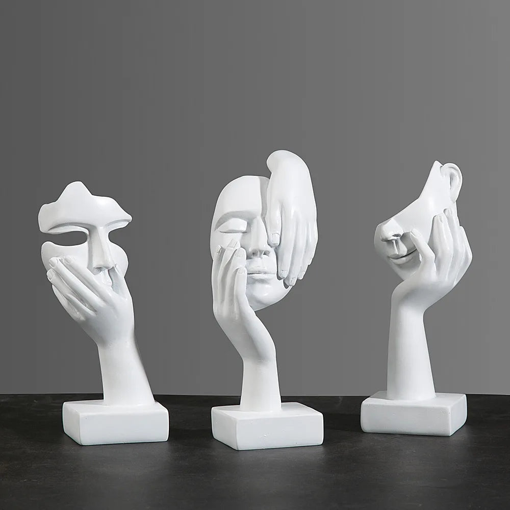 Norév Resin Abstract Mask Statues European Miniature