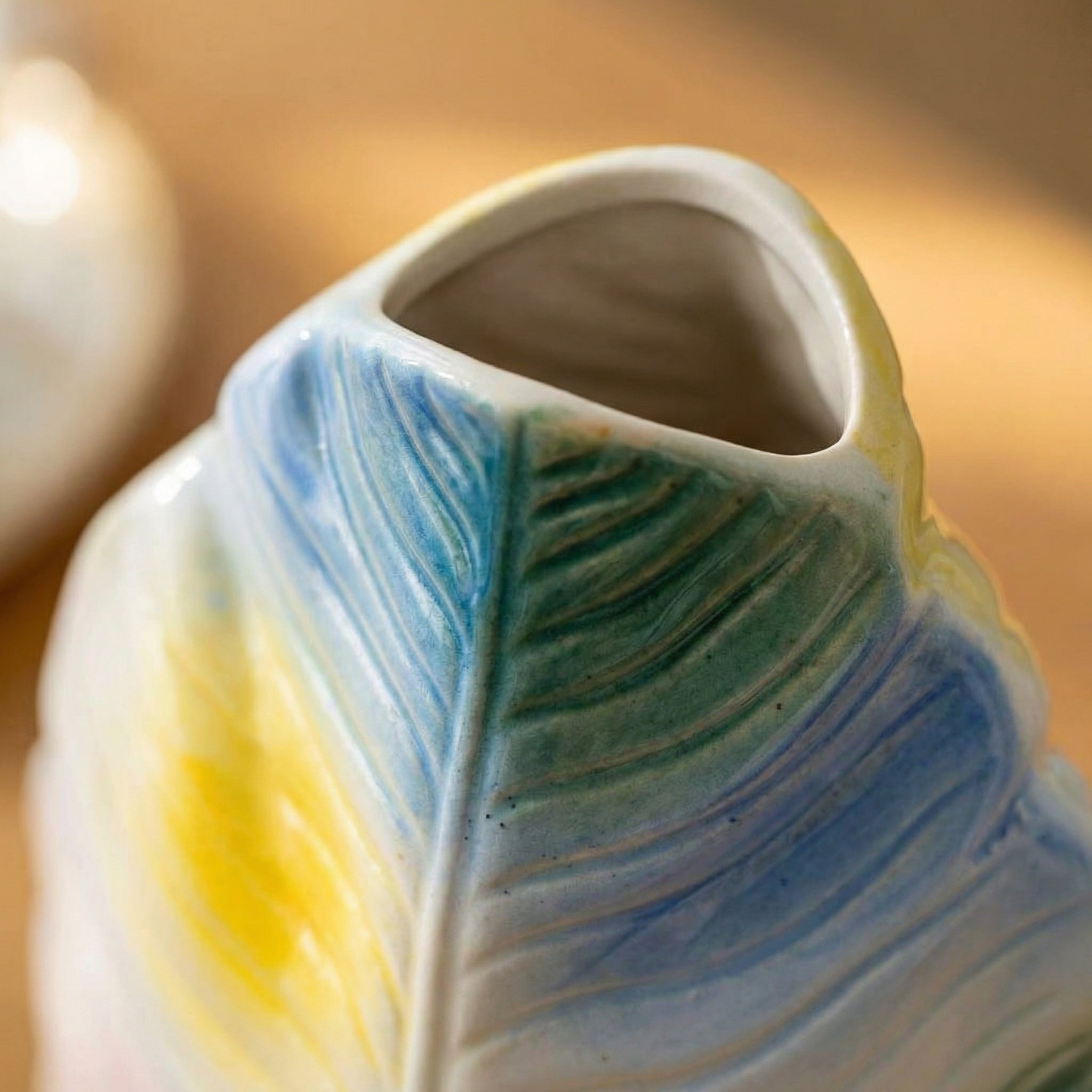 Banana Leaf Ceramic Vase