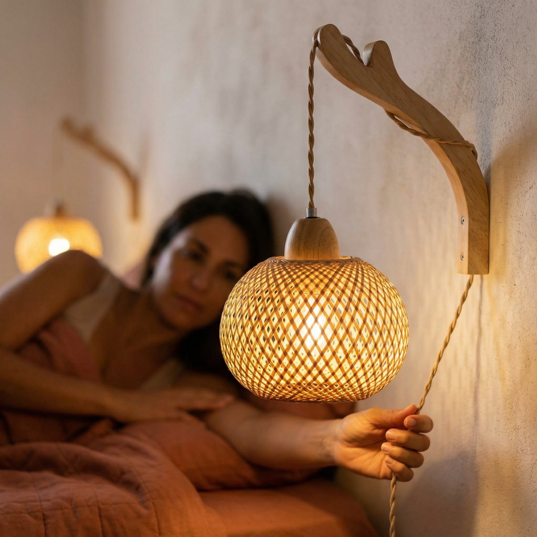 AuraWeave Bamboo Wall Light