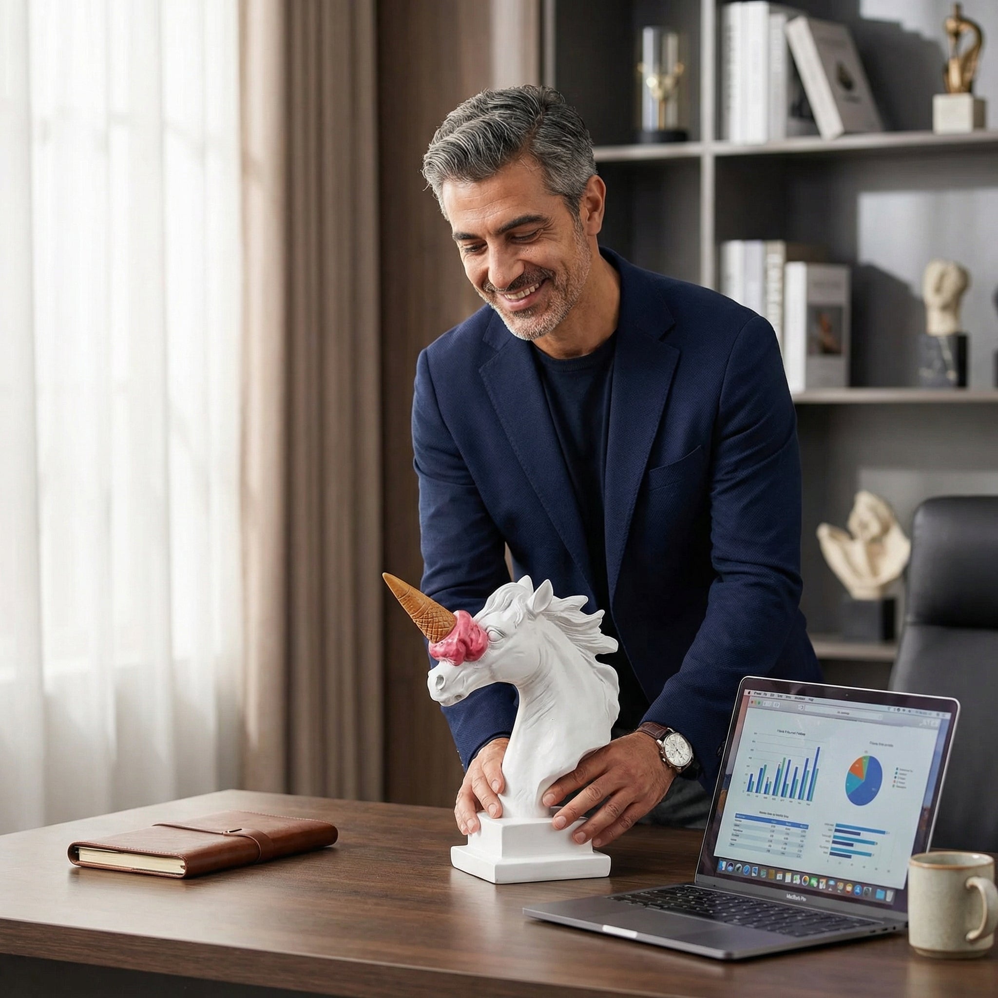 Ice Cream Unicorn Bust Sculpture