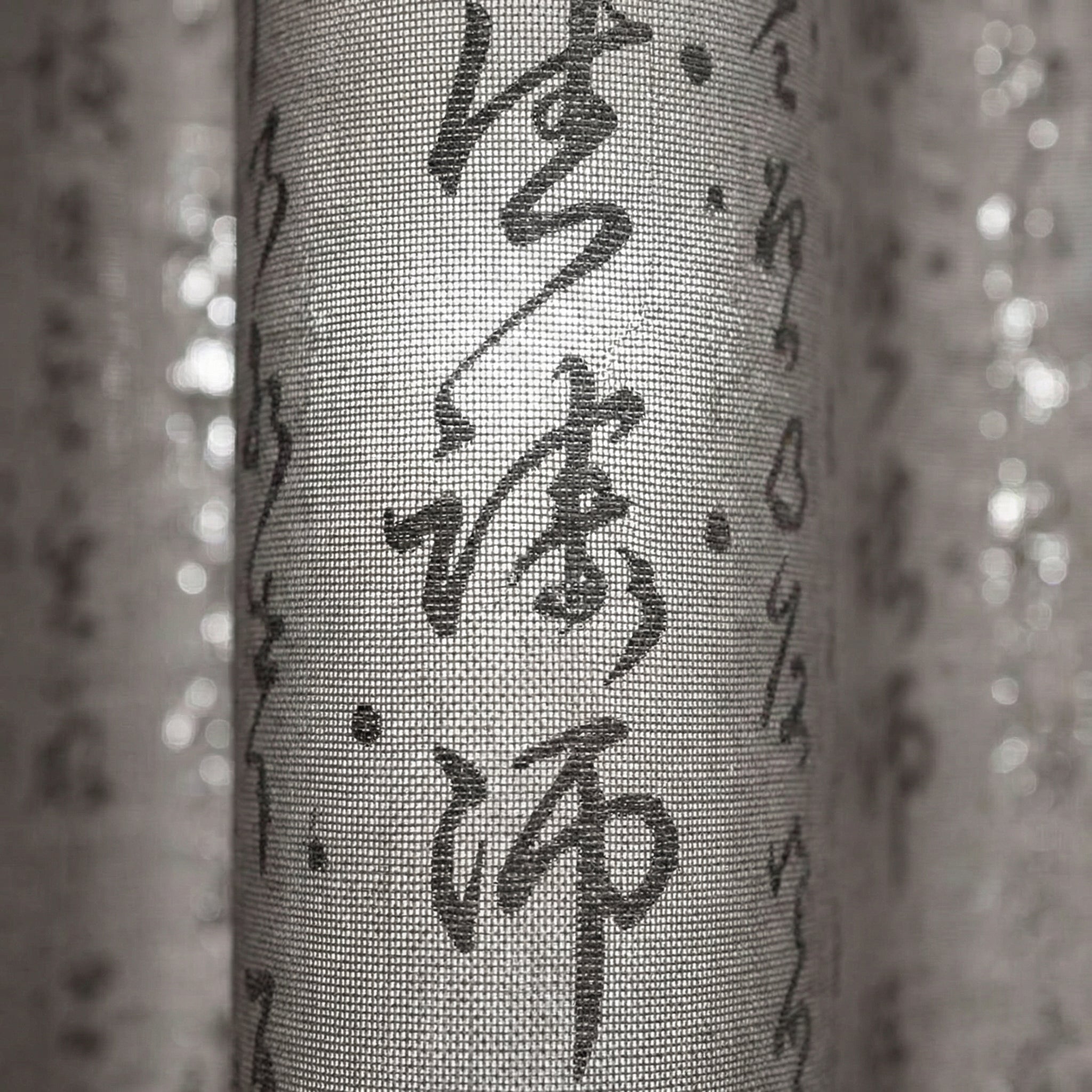 Calligraphy Print Sheer Curtain Panel