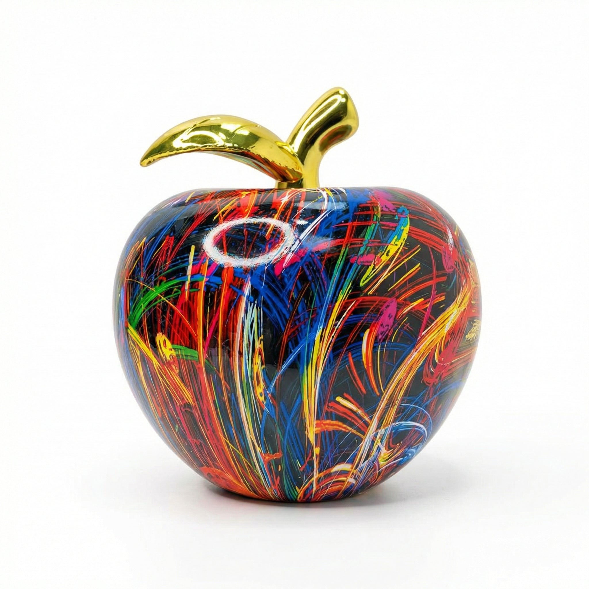 Graffiti Apple Sculptural Object with Gold Accent