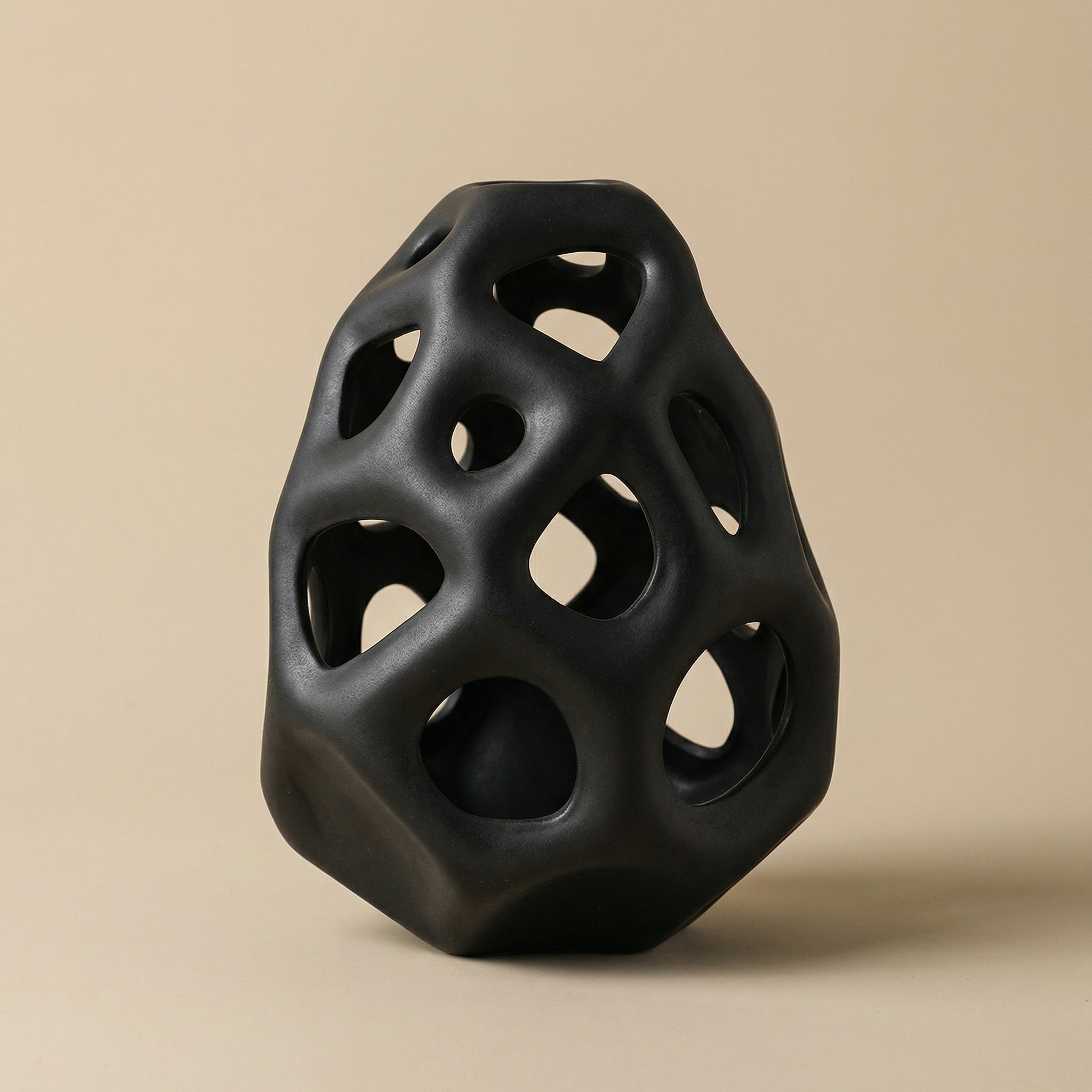 Sculptural Hollow Ceramic Tabletop Vase
