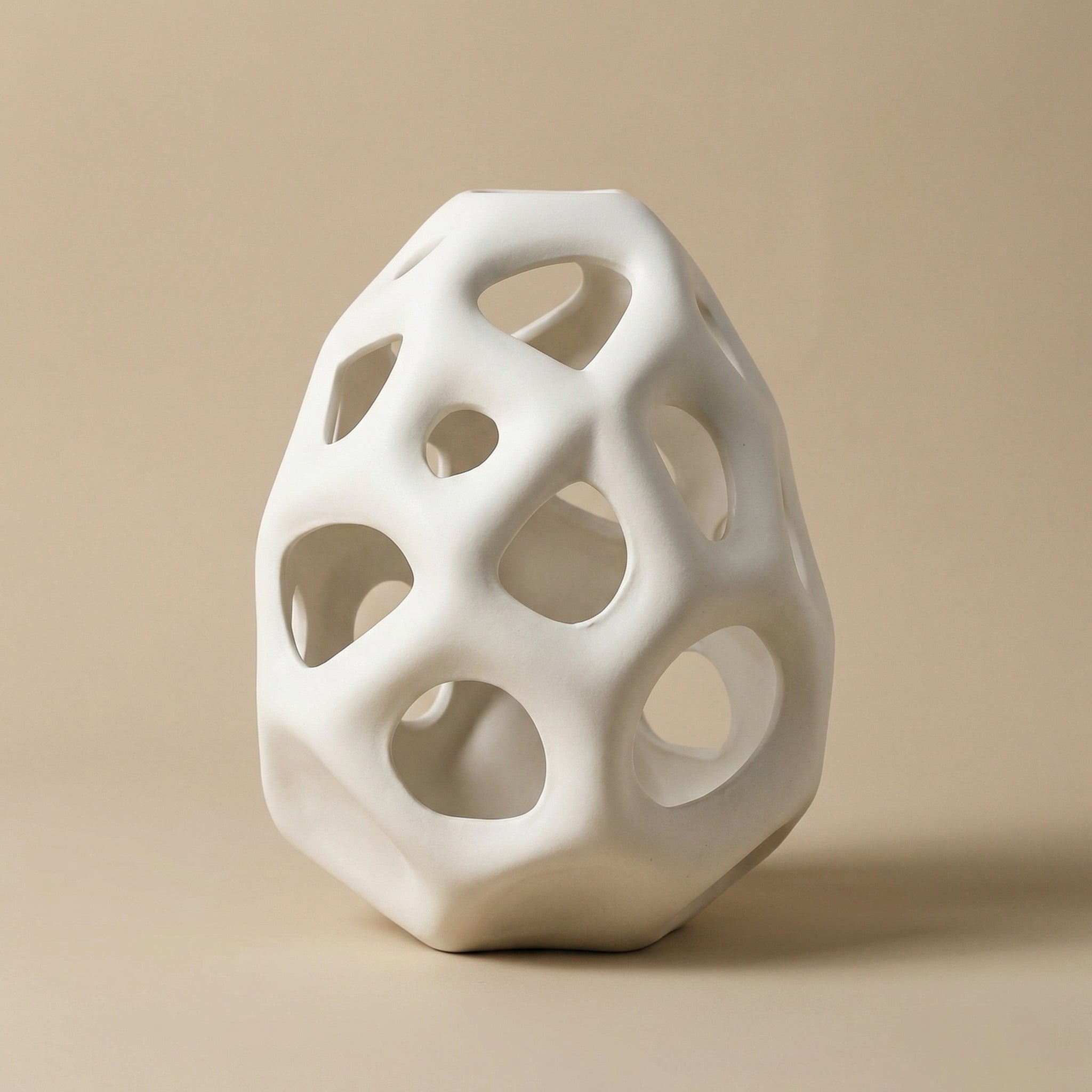 Sculptural Hollow Ceramic Tabletop Vase